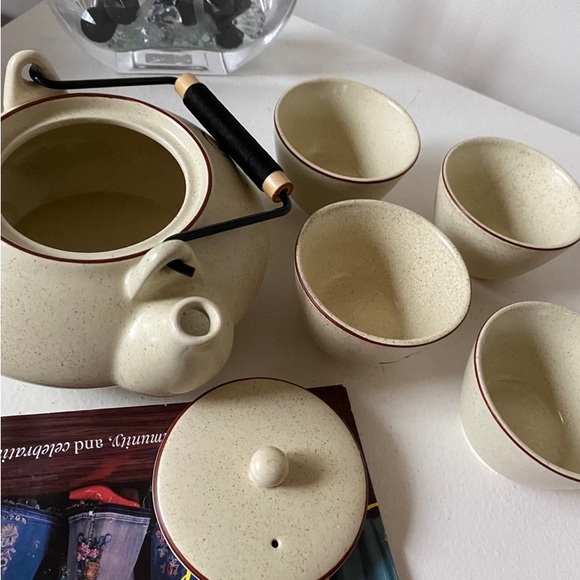 Set of 7 with lids Vintage Coffee Tea Pot Pedestal Porcelain Japan new - Picture 2 of 5